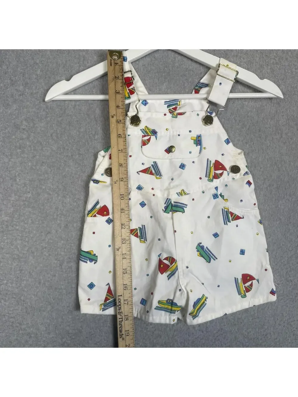 Vintage Winne the Pooh X Sears Boys Size 3T Nautical Themed White Overalls